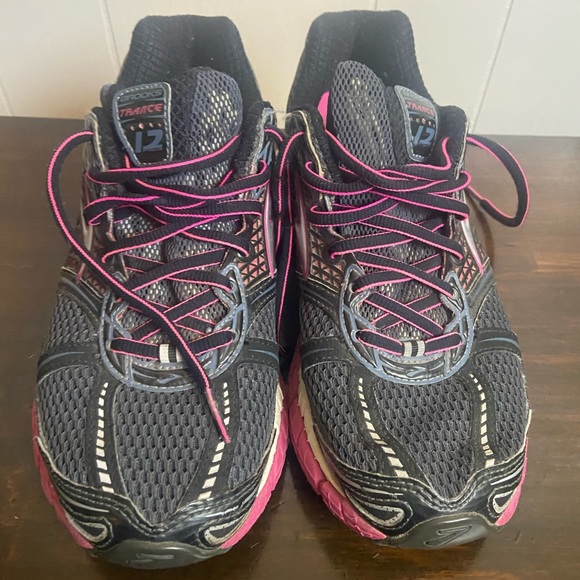 Brooks lace up pink grey trance 12 low top athletic Running Shoes women’s 8.5 B - Picture 8 of 9
